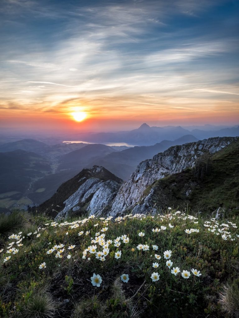 scenic view of mountains during dawn