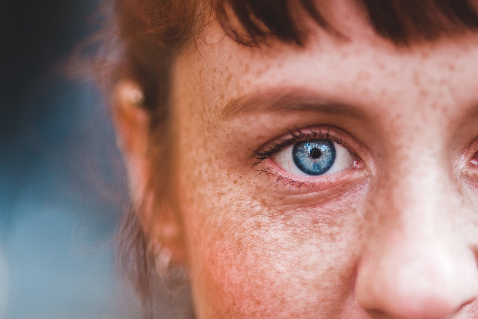 face of woman with blue eyes